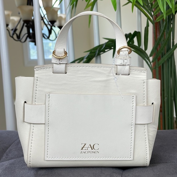 ZAC POSEN ~ Brigette Belted Leather Handbag ~ Swan ~ NWT! - Picture 3 of 12